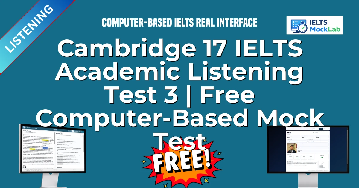 Cambridge 17 IELTS Academic Listening Test 3 | Free Computer-Based Mock Test featured image