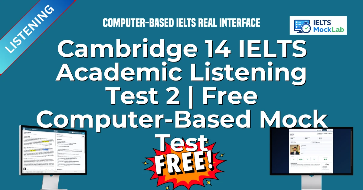 Cambridge 14 IELTS Academic Listening Test 2 | Free Computer-Based Mock Test featured image