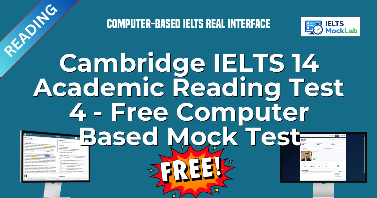Cambridge IELTS 14 Academic Reading Test 4 - Free Computer Based Mock Test featured image
